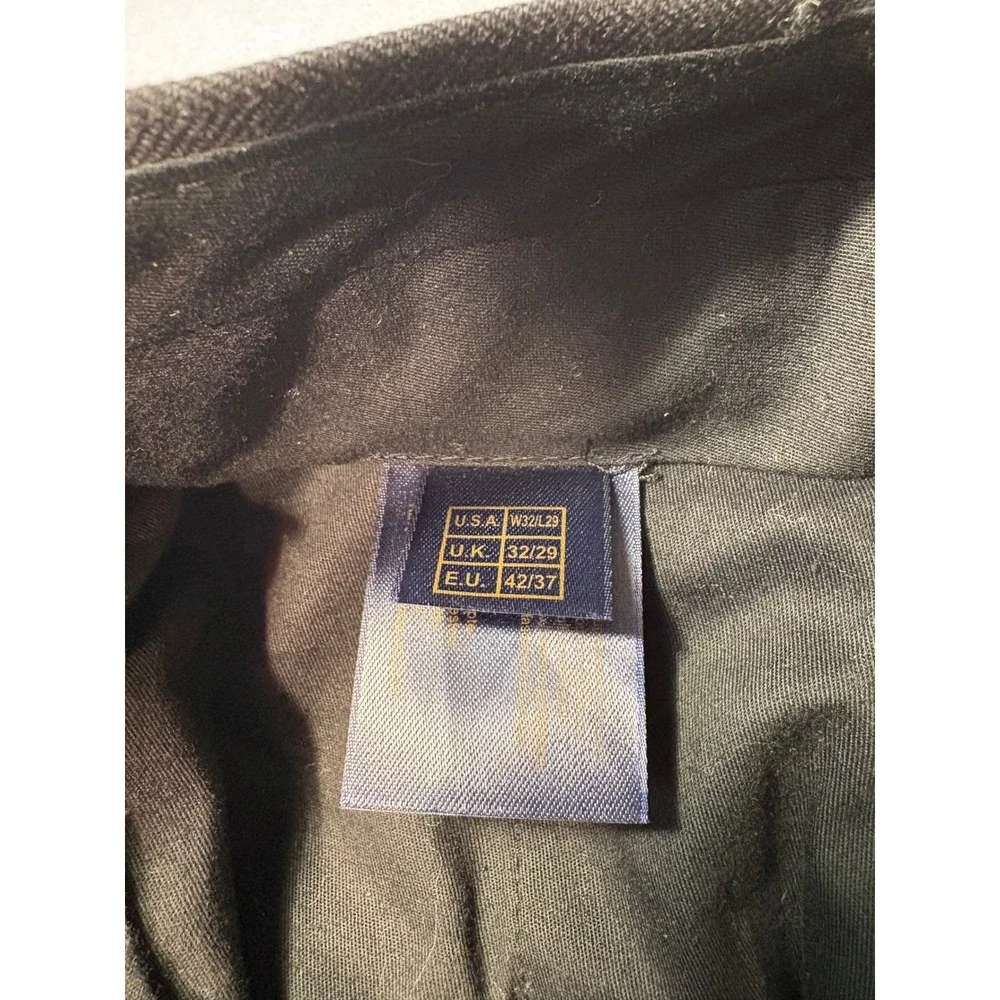 Brooks Brothers 346 Men Wool Stretch Dress Pants 32x29 Gray Herringbone Straight